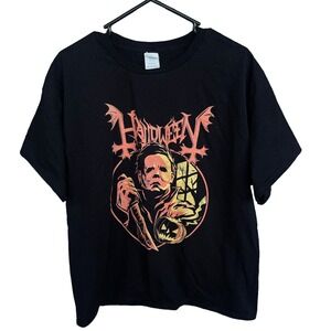 Hanes Michael Meyers Halloween Shirt Adult Extra Large Horror Movie Cotton Black